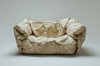 Sofa in style of crumpled furniture cushion pillow.