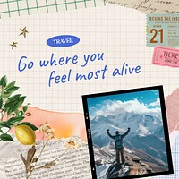 Travel quote Facebook post template