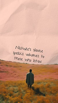 Nature quote mobile wallpaper template