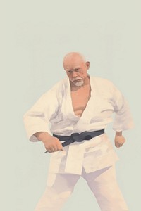 Judo oldman sports portrait karate.