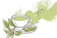 Matcha flat illustration art beverage herbal.