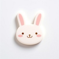 Brooch of cute bunny dessert cartoon white background.