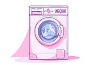 Washing machine flat illustration appliance device washer.