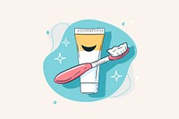 Toothpaste flat illustration device brush tool.
