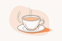 Tea cup flat illustration art beverage saucer.