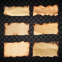 Burned brown craft paper design element set