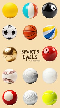 Sport ball design element set