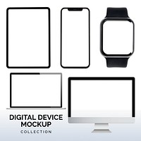 Digital device screen mockup design element set psd