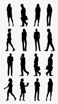 Business people silhouette design element set