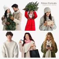 Winter portrait design element set