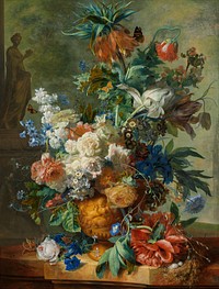 Still Life with Flowers (1723) by Jan van Huysum. Original public domain image from The Rijksmuseum. Digitally enhanced by rawpixel.