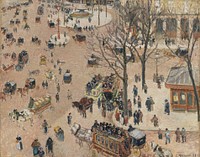 La Place du Theatre Francais by Camille Pissarro. Original public domain image from Los Angeles County Museum of Art. Digitally enhanced by rawpixel.