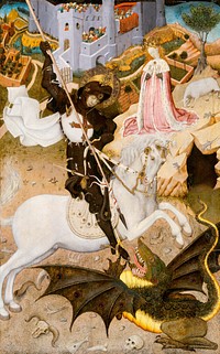 Saint George and the Dragon by Bernat Martorell. Original public domain image from Art Institute of Chicago. Digitally enhanced by rawpixel.