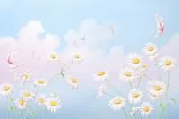 Painting of daisies border daisy flowers nature.