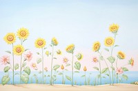 Painting of sunflower border sunflowers backgrounds landscape.