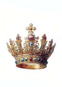 A crown vintage illustration accessories.