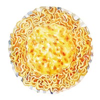 An isolated Cheese Korean instant noodle food illustration watercolor.