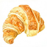 An isolated croissant food illustration watercolor.