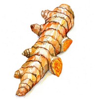 An isolated fresh turmeric illustration ingredient vibrant.