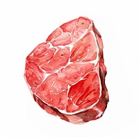 An isolated fresh raw beef slice food illustration watercolor.