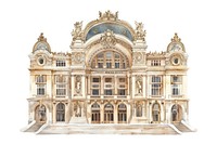 Opera Garnier illustration watercolor building.