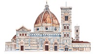 Architecture illustration cathedral florence.