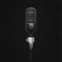 A black and white microphone illustration retro equipment.