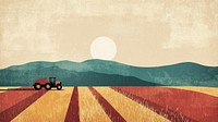 Agriculture poster illustration harvest field.