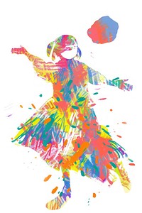 A girl dancing in mardi gras illustration dance art.