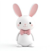 3d coquette white bunny illustration animal rabbit.