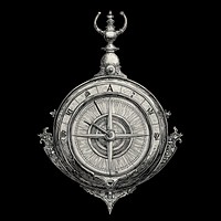 Astrolabe illustration compass vintage.