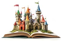 Fairy tale castle book tower architecture.