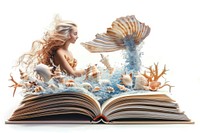 Mermaid seashells book mermaid.