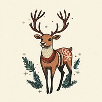 Illustration christmas reindeer antlers.