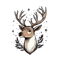 Deer art illustration background.