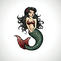 Mermaid art illustration tattoo.