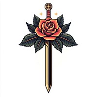 Sword rose illustration weapon.