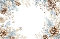 Watercolor pastel light blue and beige winter wreath with snowflakes design illustration accessories.