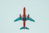 Airplane flight transportation photography.