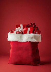 Red Christmas bag christmas gift background.