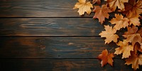 Autumn maple leaves leaf wood background.