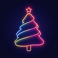 Christmas tree neon light lights christmas colorful.