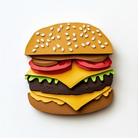 Burger icon paper food illustration.