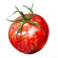 An isolated tomato food illustration watercolor.