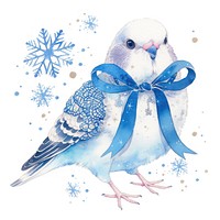 A bird illustration parakeet ribbon.