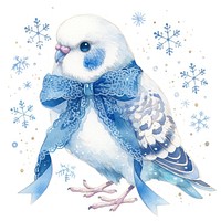 A bird illustration winter ribbon.