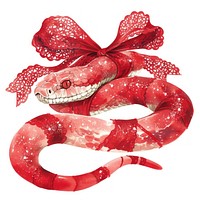 Snake illustration lace red.