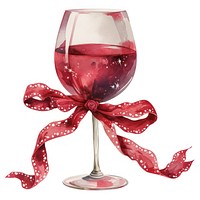 Wine illustration ribbon glass.