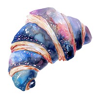 Croissant bakery illustration watercolor galaxy.