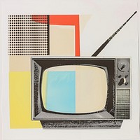 Tv retro paper collage television abstract screen.